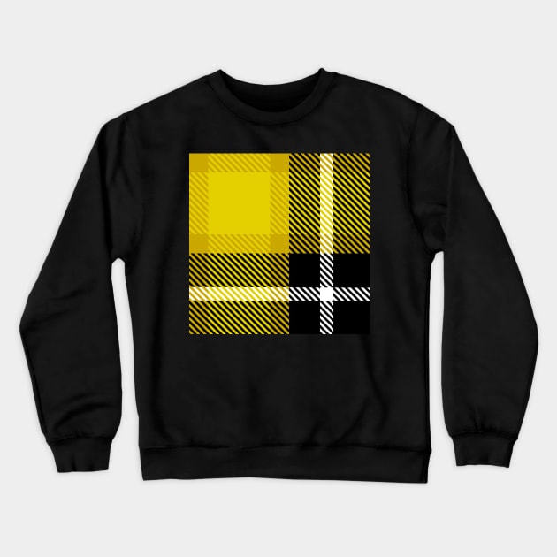 Yellow and Black  buffalo plaid check fabric design Crewneck Sweatshirt by Jkinkwell